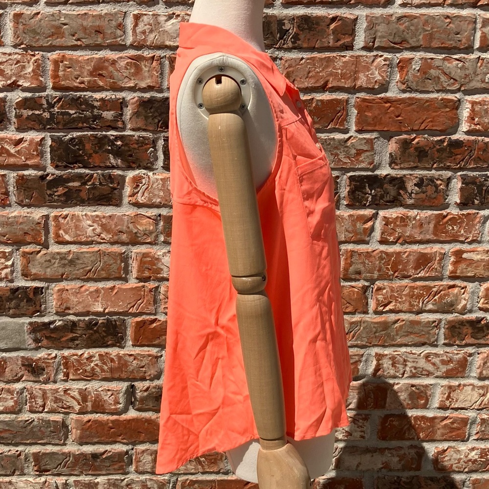 American Eagle Outfitters 🦅 orange sleeveless collared button down top / M /EUC - Picture 16 of 17